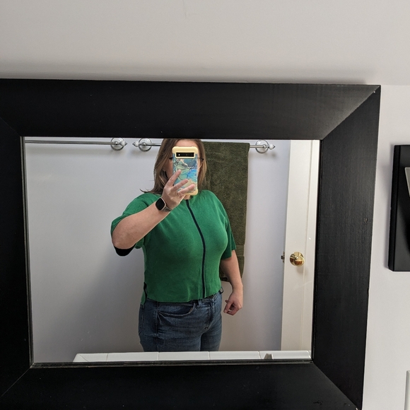 Cropped Color Block Viscose Sweater - Picture 2 of 11